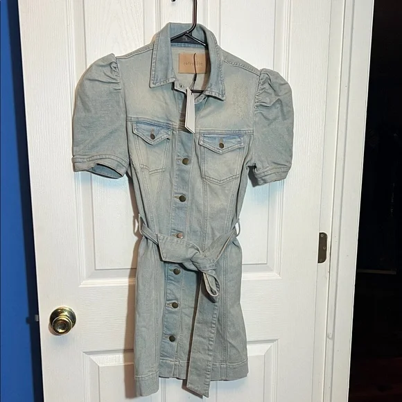 Retrofete Lema Denim Dress - Size Large - Picture 2 of 7